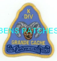 CANADA,ROYAL CANADIAN MOUNTED POLICE GRANDE CACHE K DIVISION 1